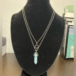 Opal Crystal with Sun Charm Necklace